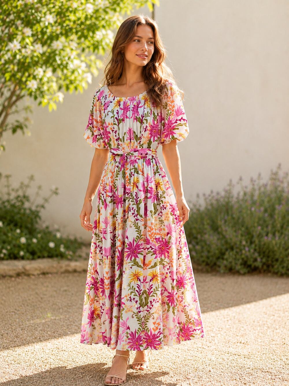 Banjanan Heidi Dress Size S Hydra Garland Rose Maxi Floral NEW